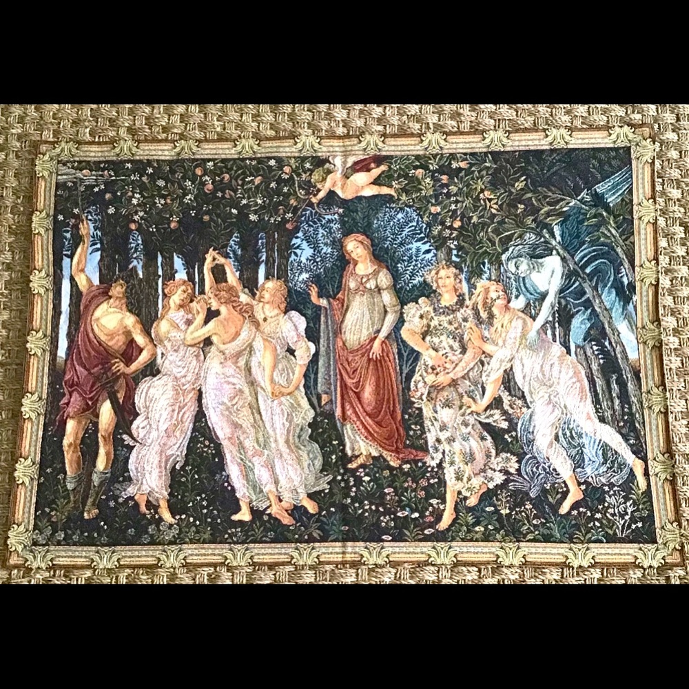 Allegory of Spring Italian Medieval Forest Woven Tapestry